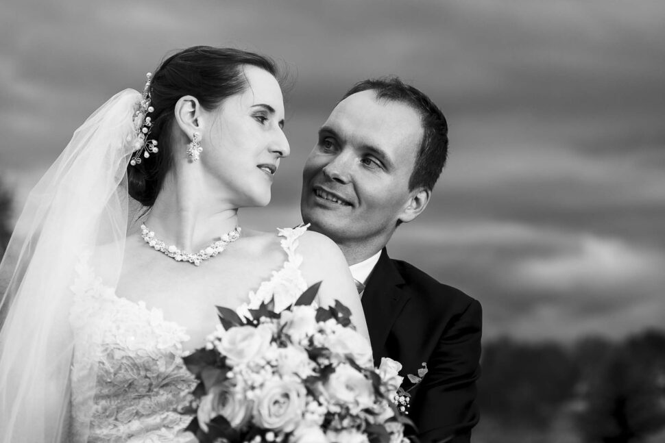 Černobílé svatební portréty, svatební fotograf Vysočina