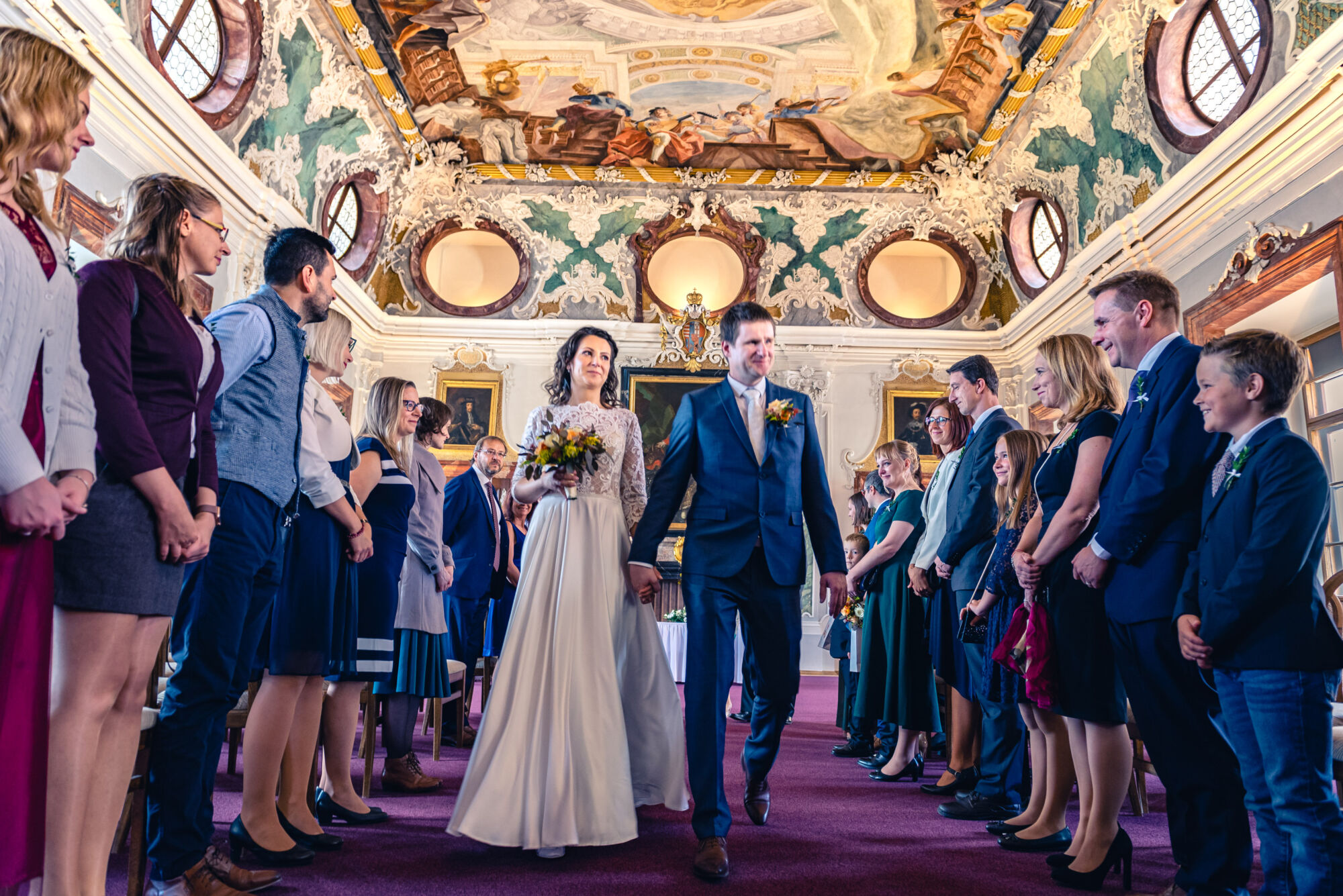 Svatba v krásném sále Břevnovského kláštera, svatební fotograf Praha